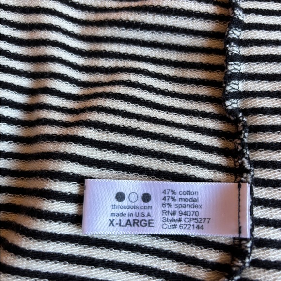 Three Dots Monochrome Black and White Striped Dress XL - Picture 5 of 6